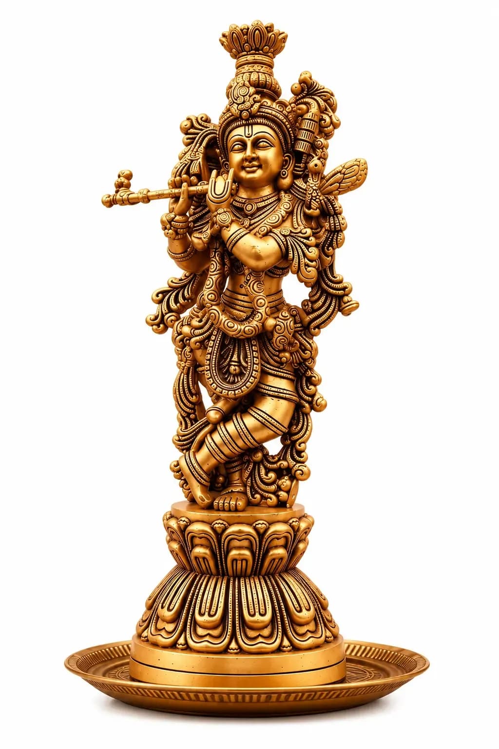 Divine Krishna Brass Statue
